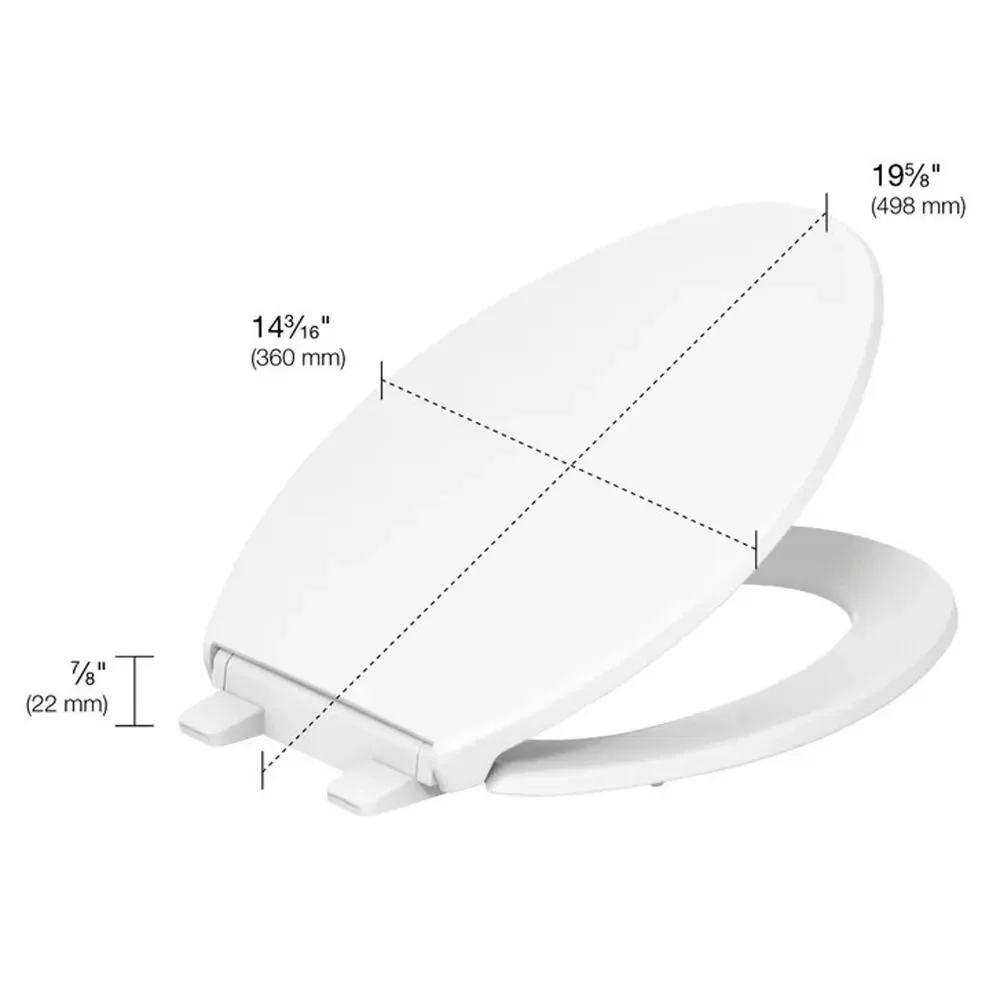 Elongated Kohler Layne Quick Release Toilet Seat